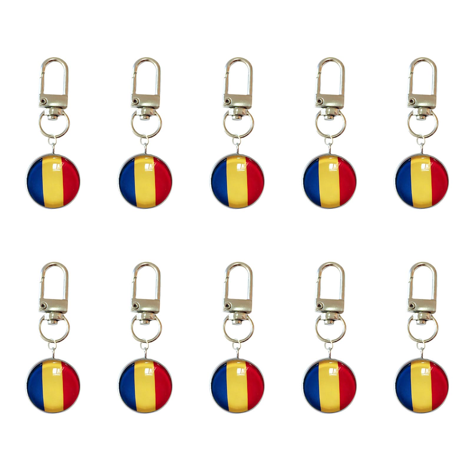 ZEPFJHE Bulk Pack of 10pcs International Flag Keychains Perfect for Party Giveaways Fan Collection and Everyday Carry Item Stainless Steel Gift Decoration