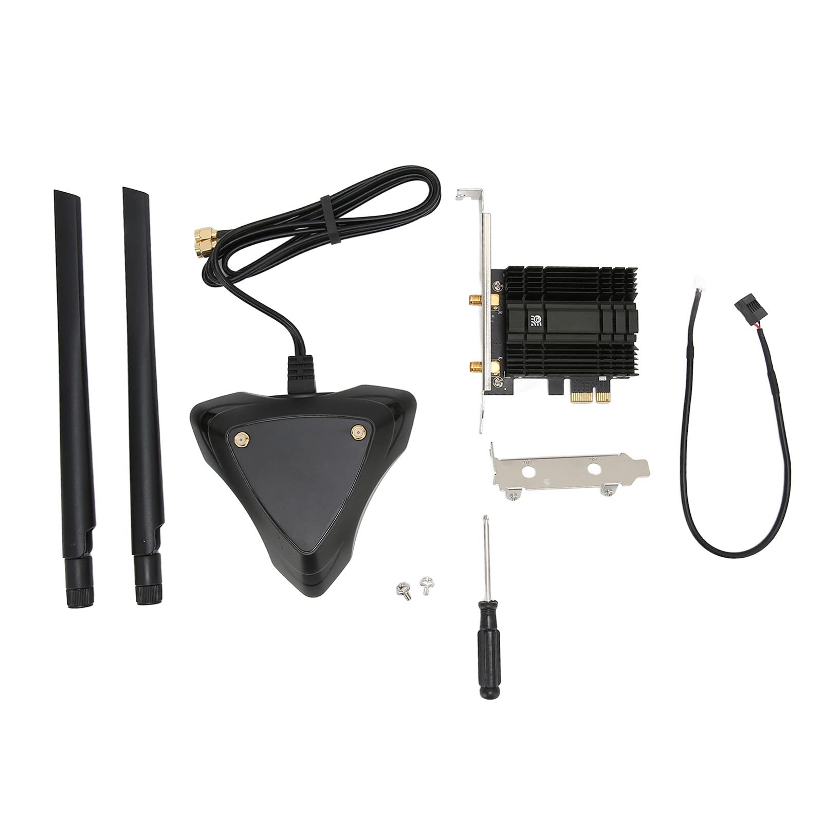 Scheda WiFi WiFi 6E AX210NGW PCIe, Adattatore WiFi PCIe 5400Mbps Bluetooth5.2 Tripla Banda con Base Antenna Magnetica 6dBi, Supporto OFDMA e AX MU Mimo