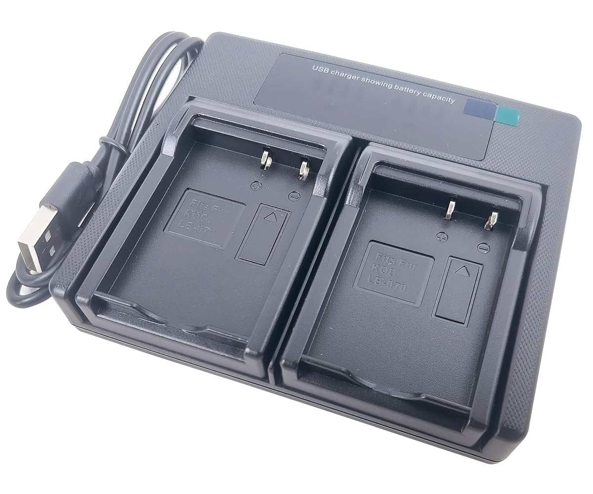 Chargeur Double USB Pour Batterie Kodak LB-070 PIXPRO S-1 AZ651 AZ901 Minolta MN67Z