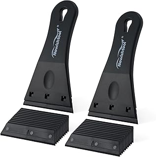 3 Inch Big Blade Plastic Razor Blade Scraper, 2 PCS Scraper Tool and 20 PCS Plastic Razor Blades for Glue Residue Adhesive Remove, Labels, Decals and Sticker Remover for Window and Glass