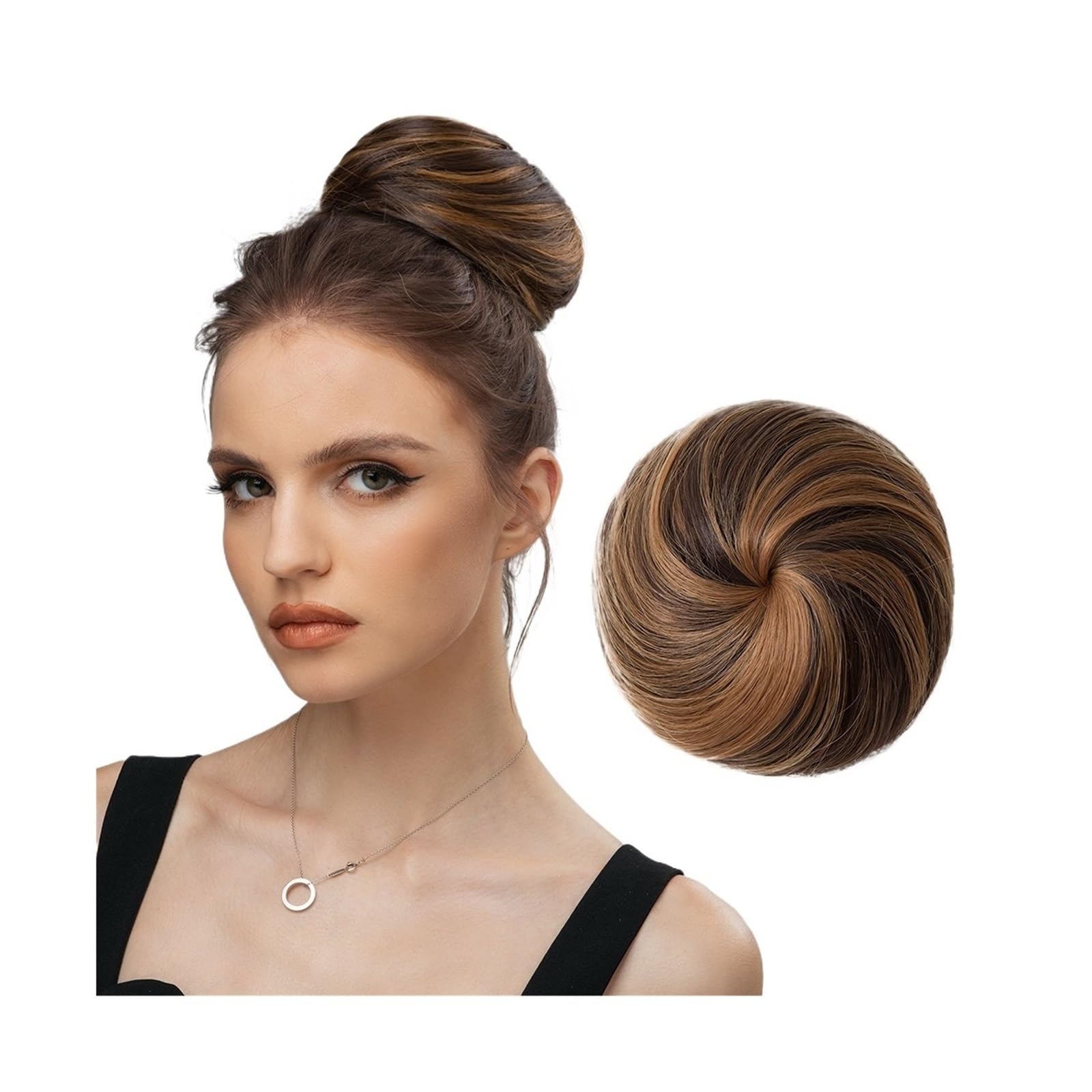 Runze765z 4Bh27 Messy Bun Hair Piece Synthetic Hair Bun Extension Clip In Hairpiece Fake Hair Tail Donut Drawstring Chignon Hair Piece Updo Hair Piece Ponytail Hair Buns Hair Piece(4Bh27)