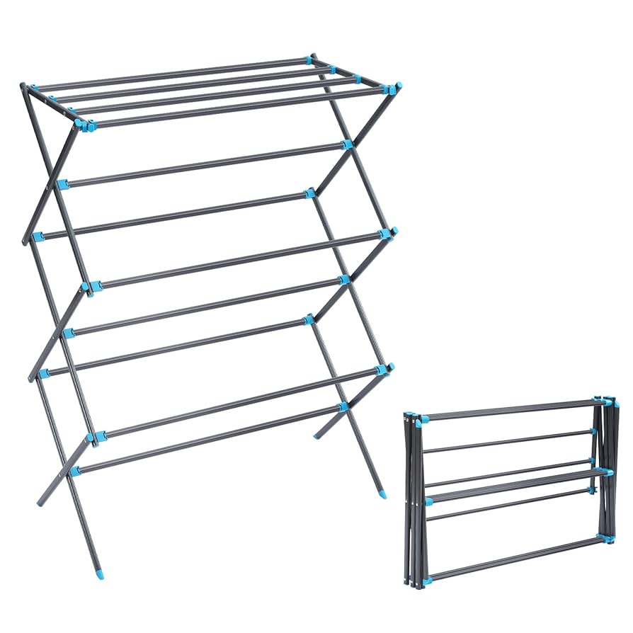 Heavy Duty Laundry Drying Rack- Chrome Steel Clothing Shelf For Indoor And Outdoor Use Best Used For Shirts Pants Towels Shoes By Everyday Home