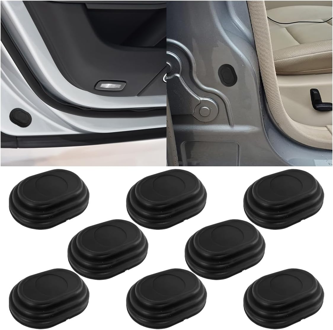 16PCS Car Door Shock Absorber, Silicone Anti-Collision Side Door Protection Sticker, Self Adhesive Car Slam Stopper Bumper Protector, Auto Soundproof Crash Pad for SUV Truck