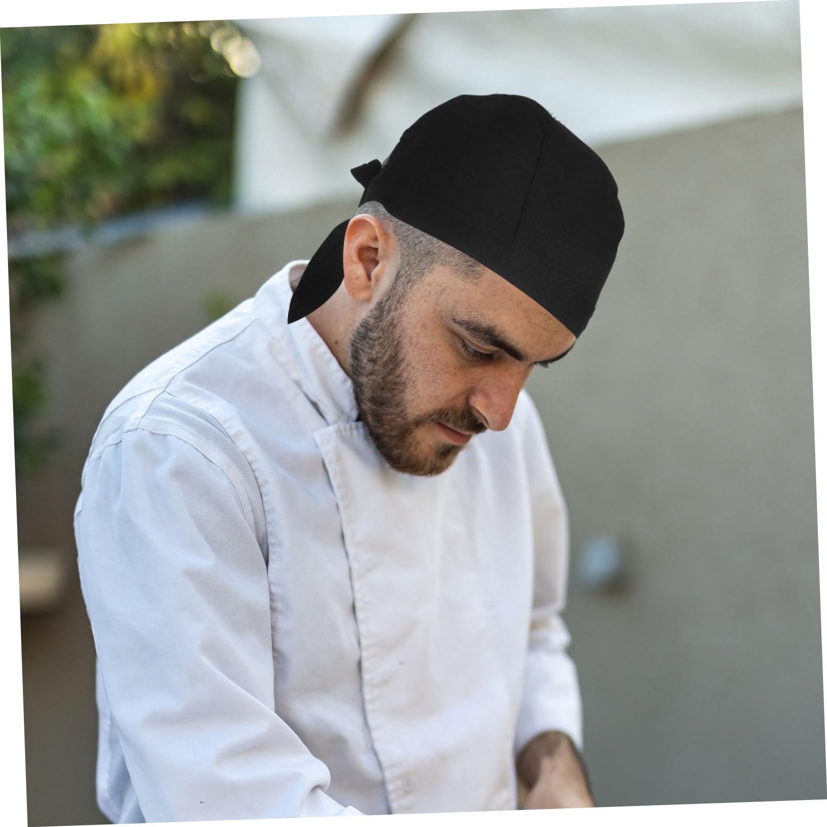 Homoyoyo 6 Gorros de Chef Negros para Cocina y Restaurante, de Algodón Cómodo Que Protege del Aceite, Diseño Clásico y Sencillo para Cocineros y Personal de Servicio