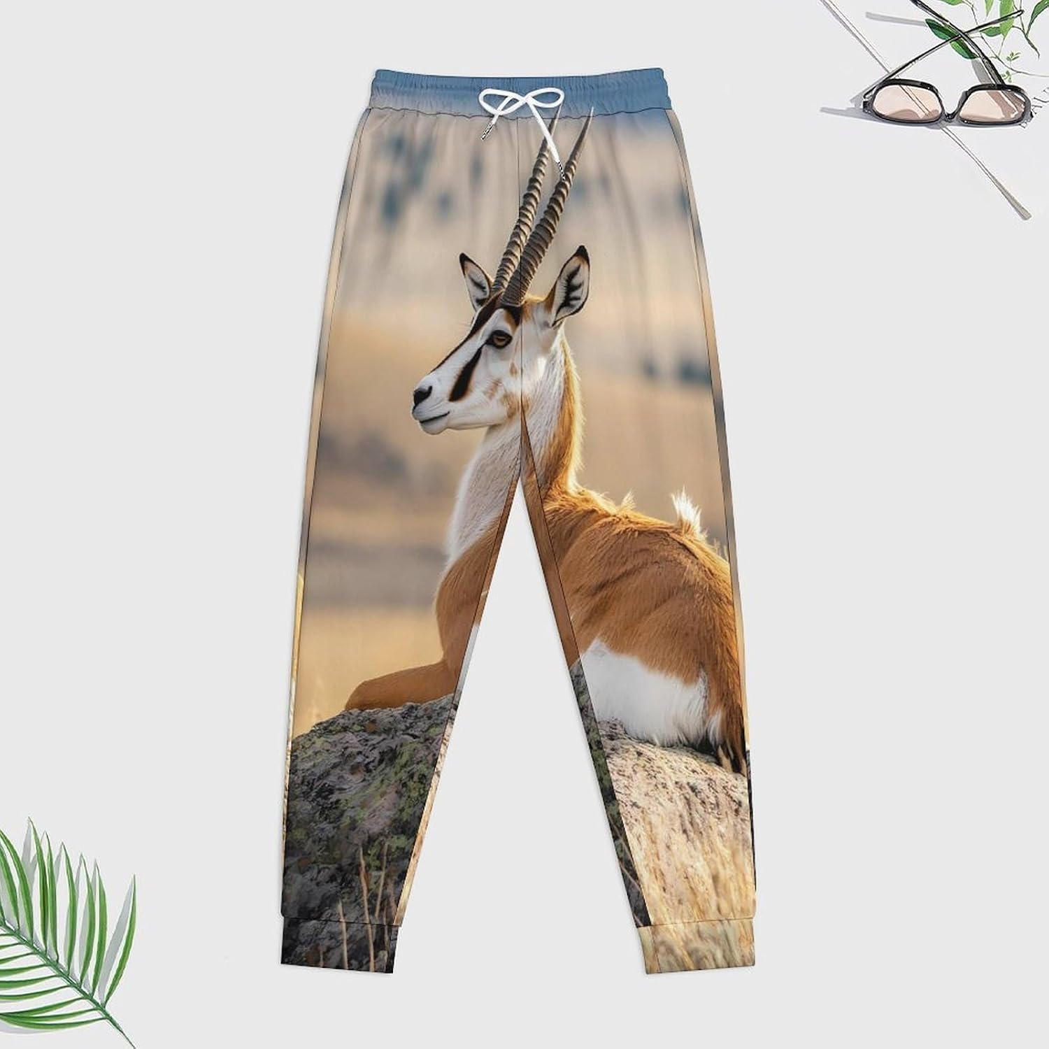 Wild Animal Antelope Men's Hooded Set Casual 2 Pieces Suits Pullover Tracksuit Hoodies And Sweatpants