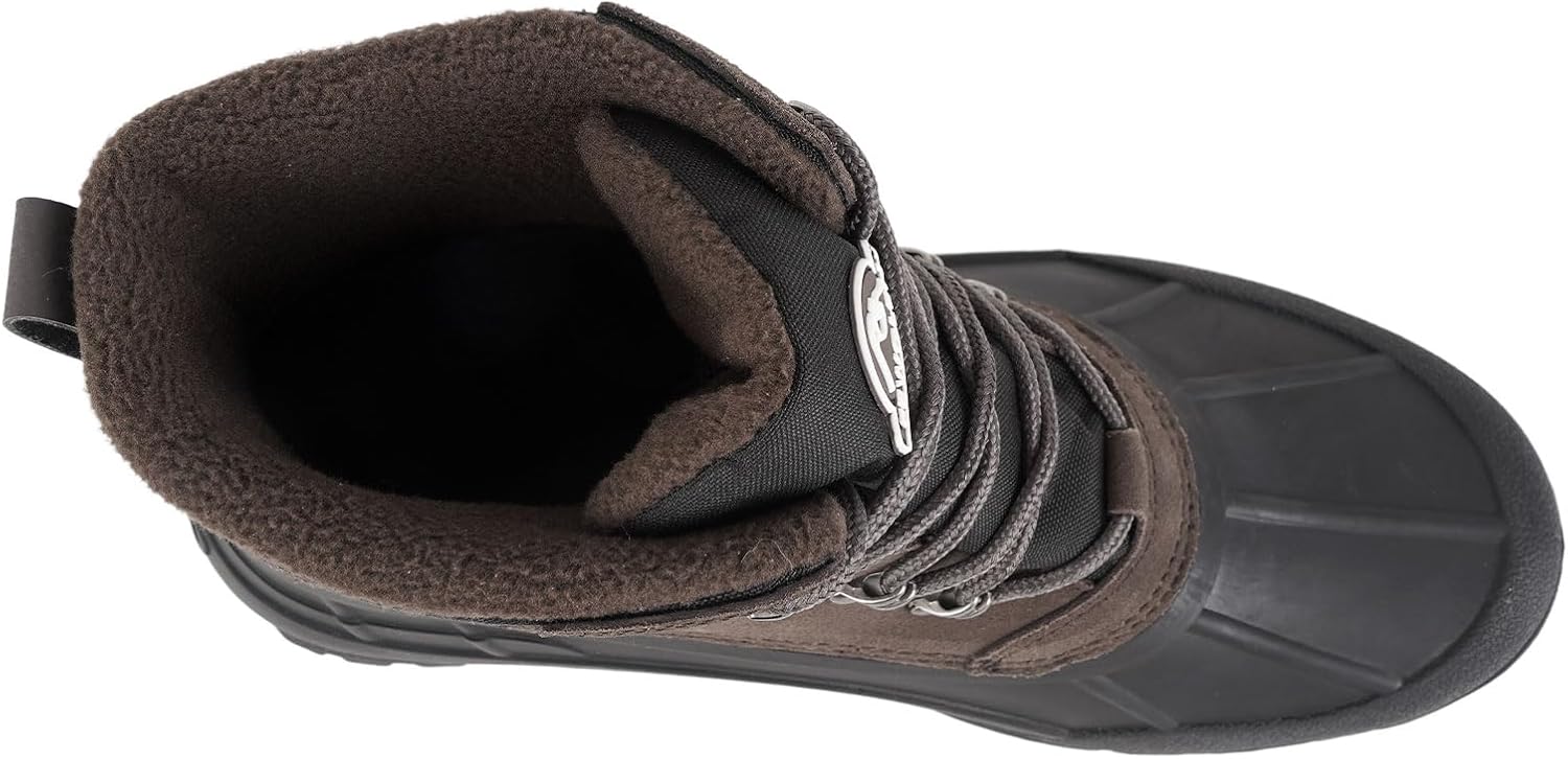 Men's Snow Boots Warm Winter Boots For Men Waterproof Insulated Mens Fur Lined Hiking Work Shoes Youth Non-slip Black Ankle High-top Shoe 8 Inch Cold Weather - Image 7