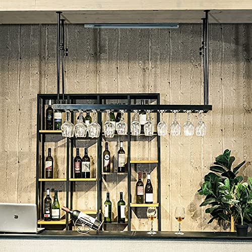 Casier à vin mural en fer suspendu plafond design industriel 60cm - 6