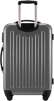 HAUPTSTADTKOFFER - Alex - Luggage Suitcase Hardside Spinner Trolley 4 Wheel Expandable, 65cm, TSA, silver