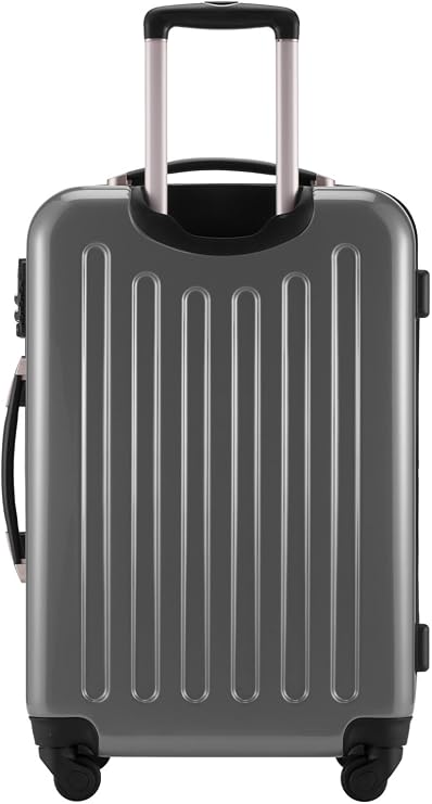 HAUPTSTADTKOFFER - Alex - Luggage Suitcase Hardside Spinner Trolley 4 Wheel Expandable, 65cm, TSA, silver