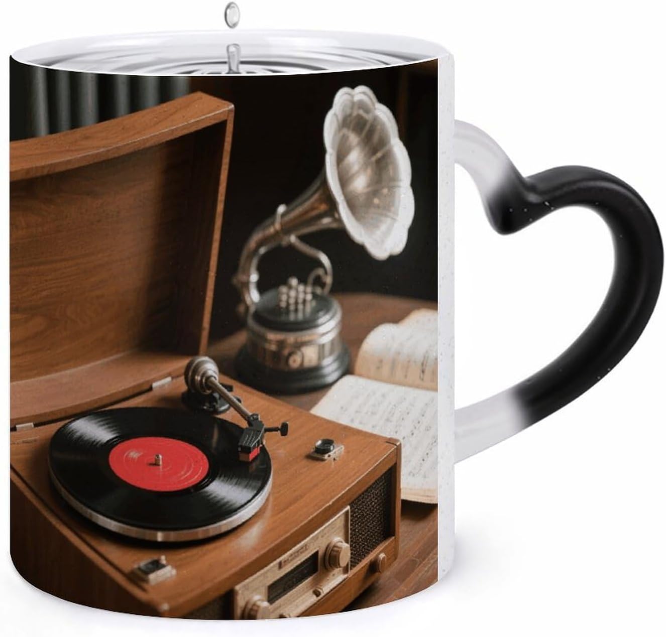Color Changing Mug, Novelty Coffee Magic Cup, Vintage Record Player