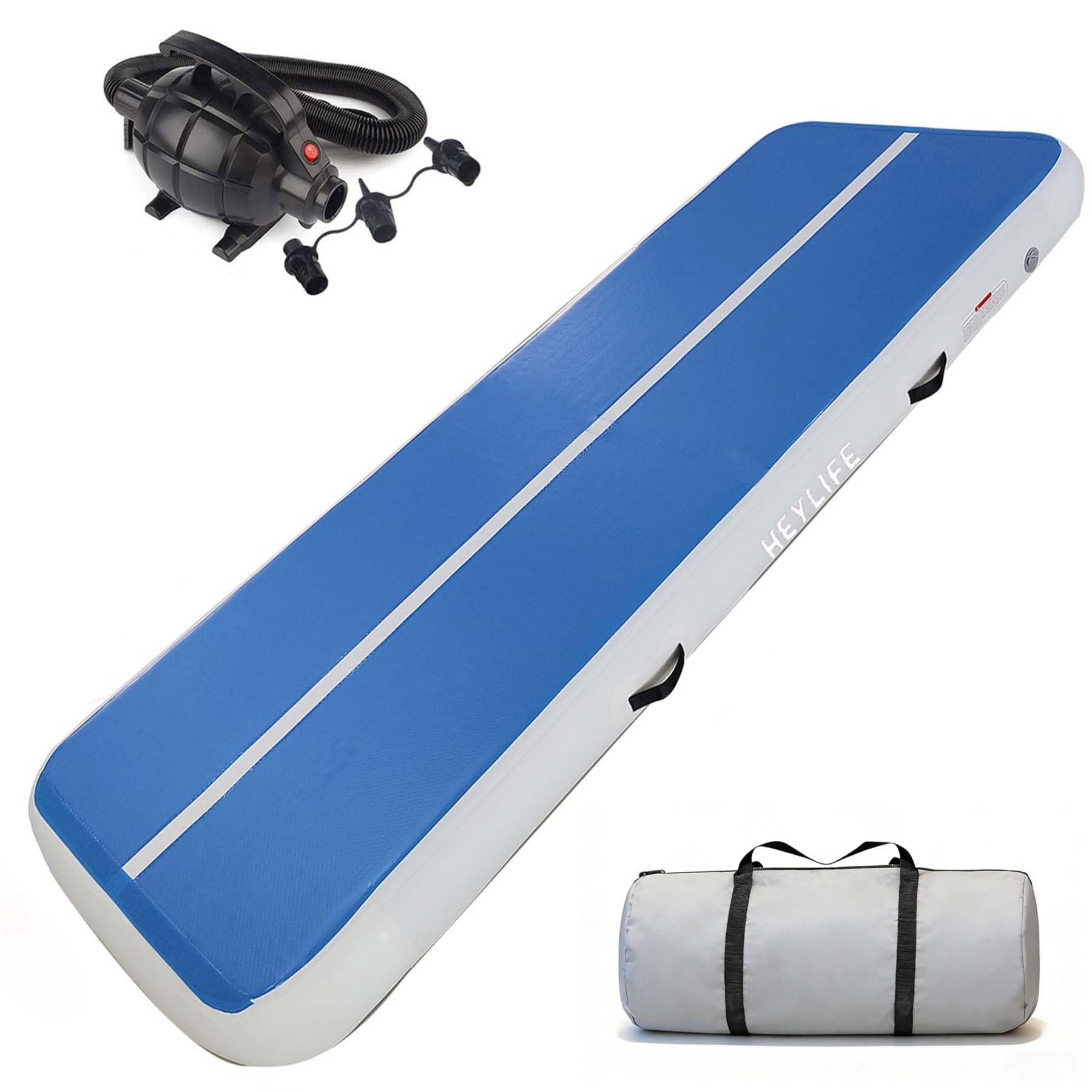 Air Mat Tumble Track 10ft/3m Gymnastics Inflatable Tumbling Track Mat Blue 6 Inches Thick with Air Pump