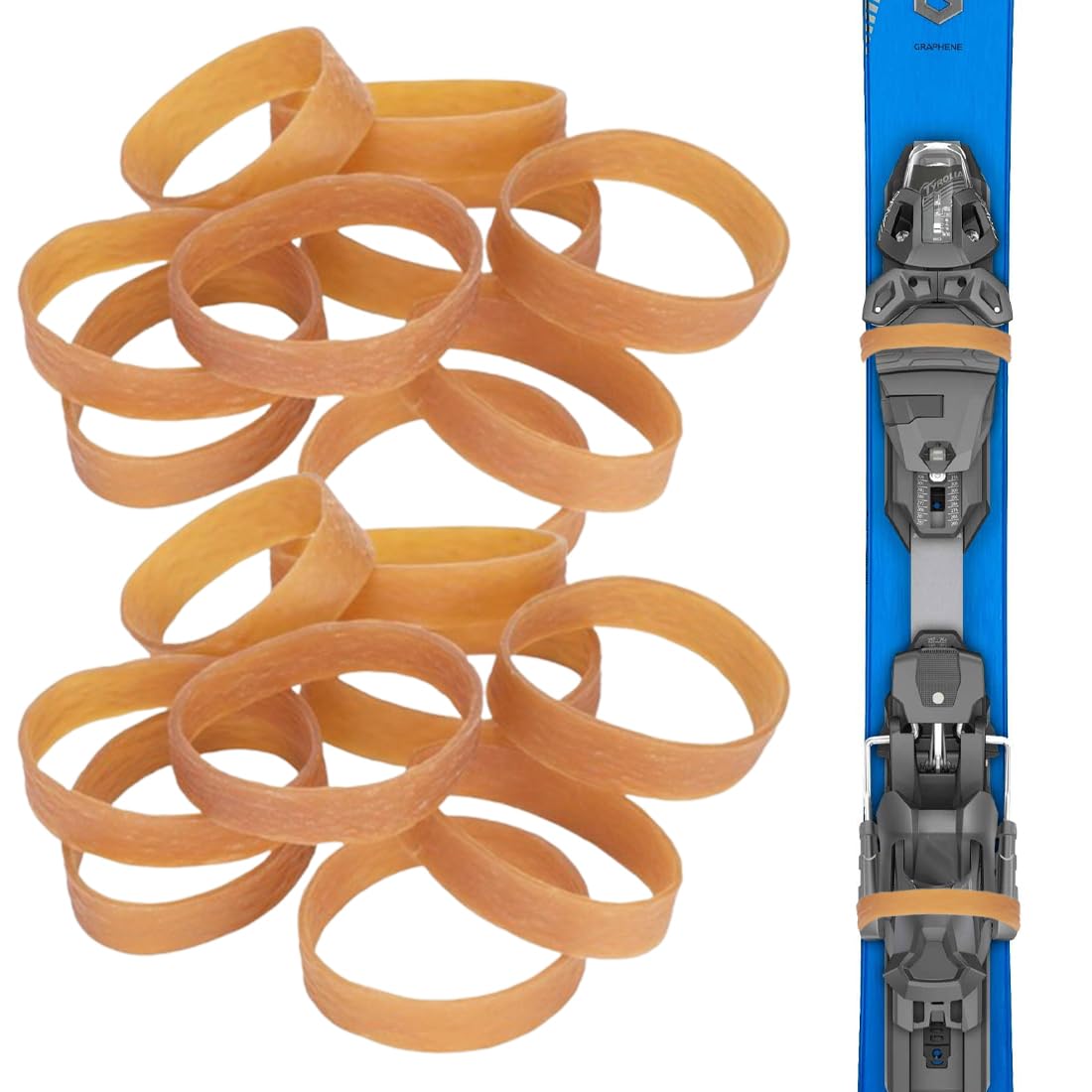 WUSJCOF Lot de 20 Attaches de Frein de Ski en Caoutchouc - Stop Frein pour Fixations de Ski