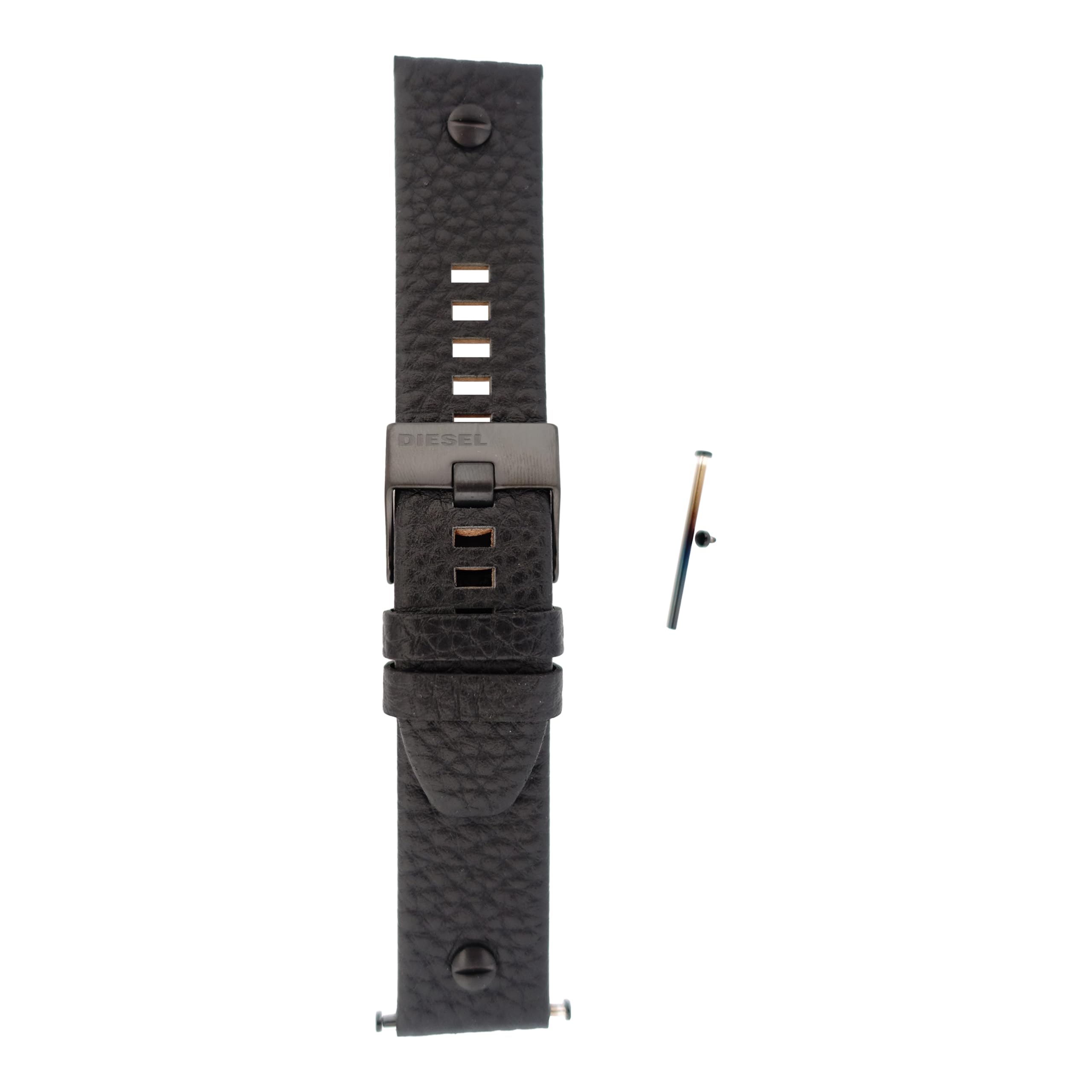 Diesel Montres pour Hommes 24mm, Cuir Noir, Bande de Rechange Originale pour DZ7291