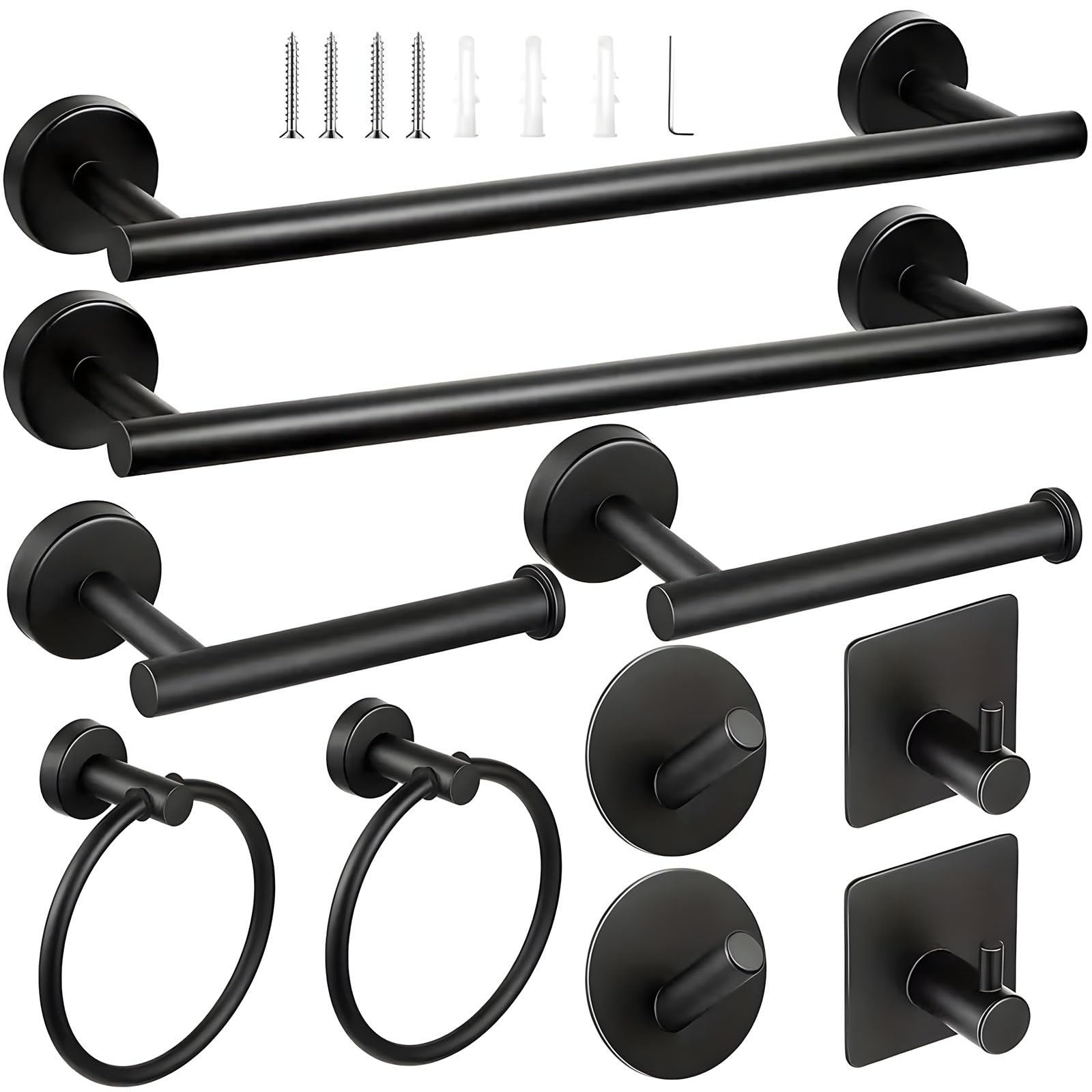 Stainless Steel Towel Rings Robe Hook Holder Adhesive Towel Rack for Modern Bathrooms Bathroom Accessory