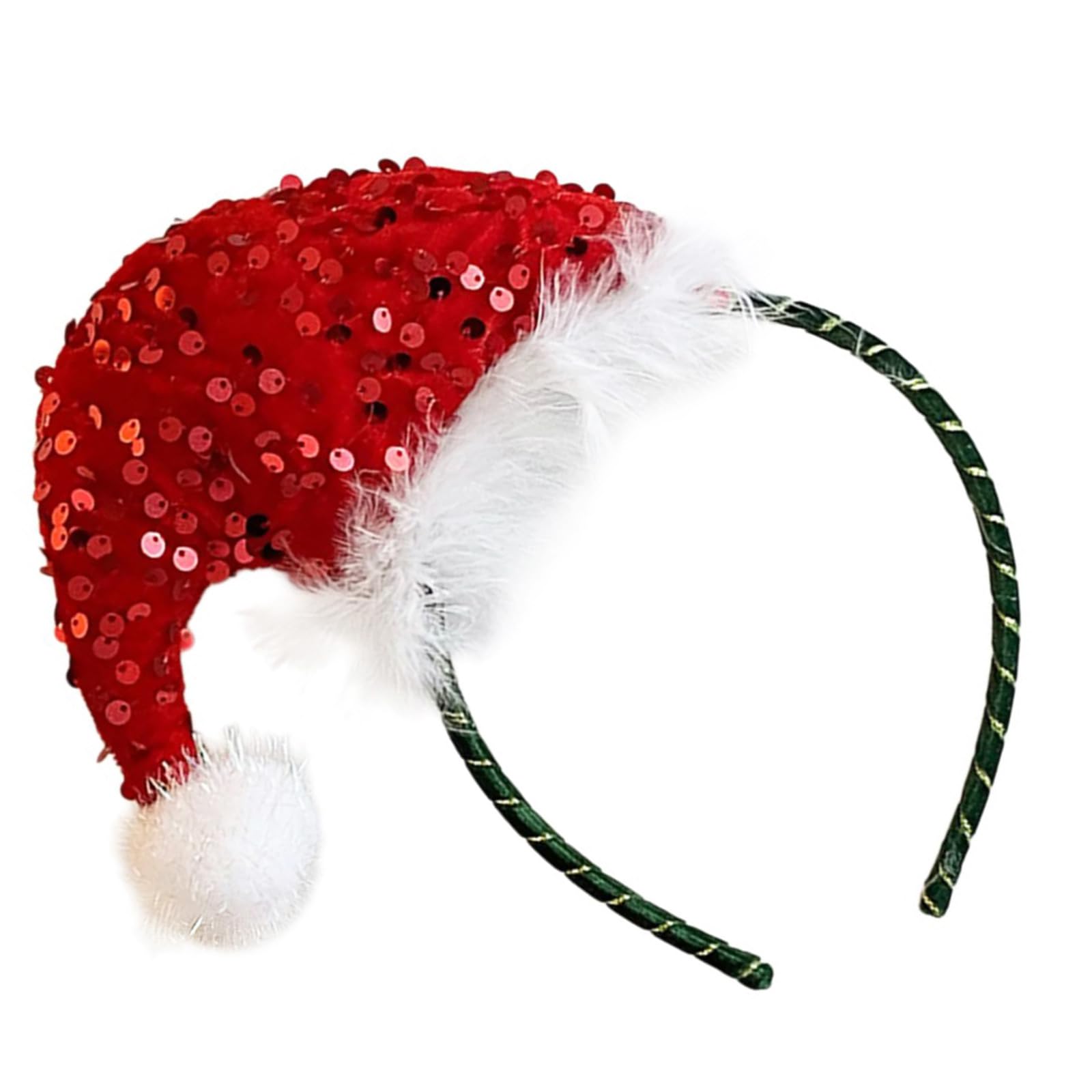 Yprewy Women's Hat Christmas Costume Headband Stage Headwear Sequins Christmas Party Props Sequins Present Headband
