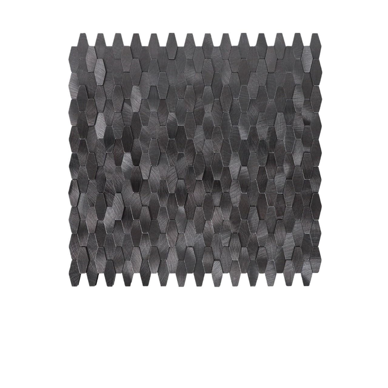 Metal splashback 3D Diamond Self-Adhesive Mosaic Wall Stickers, Aluminum Composite Panel Background Tiles for Living Room and Bar Counter(Grey)
