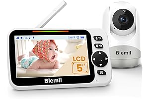 5" Large Split-Screen Baby Monitor with Long Battery Life and Camera