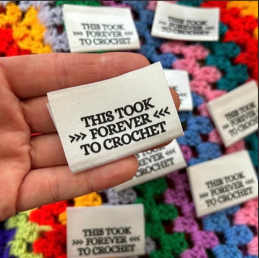 Knitting Labels 'This Took Forever to Crochet',Cute Crochet Tags for Blankets Crochet Tags for Handmade Items (50)