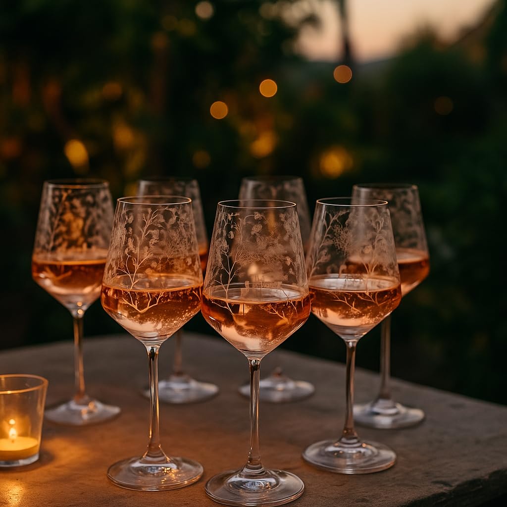 6 Stück Alie Weingläser / 6er Set Wein Glas/Gläser mit Druck