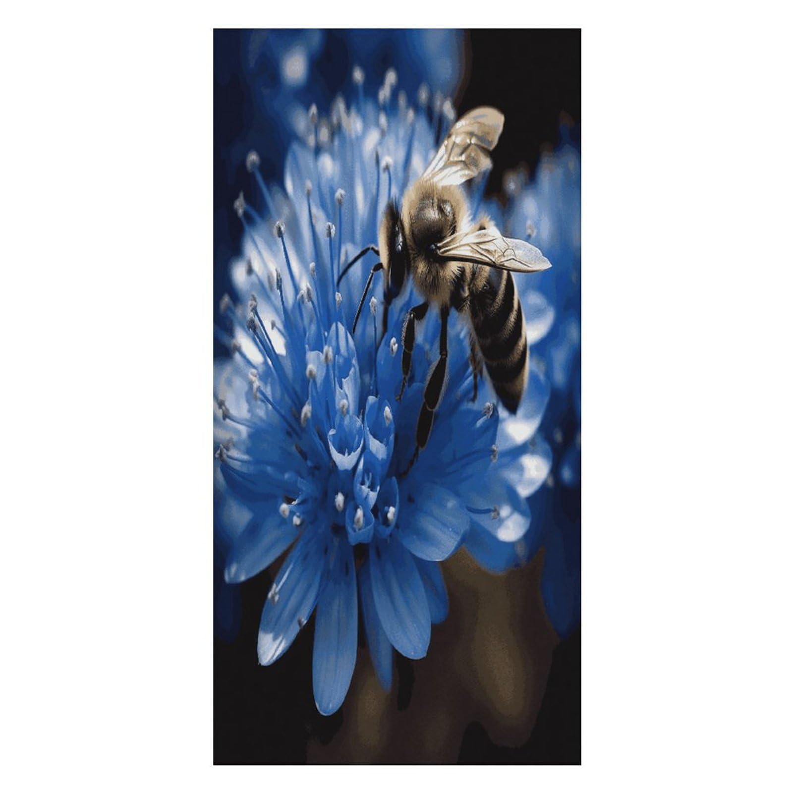 JTREHY Blue Flower Bee Beach Towel Extremely Soft Oversized Towels Lightweight Sports Absorbent Bath Towel Suitable 160"x80" for Swimming Camping Beach