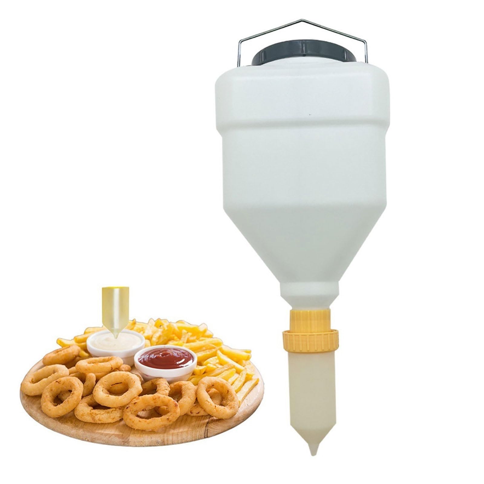 Dispenser for salse da appendere, bottiglie di ketchup da 3,5l/5,5l spremute,sistema di dispenser for salse ricaricabile, adatto for prodotti alimentari come salse for catering come pomodoro,senape(Sq