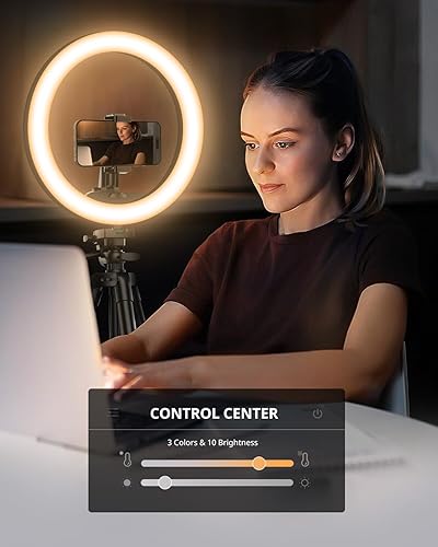 Miniatura 8 de UBeesize Kit de luces de anillo anillo de luz LED de 175 pulgadas con control inalámbrico luces circulares bicolores profesionales de 3000K-6000K