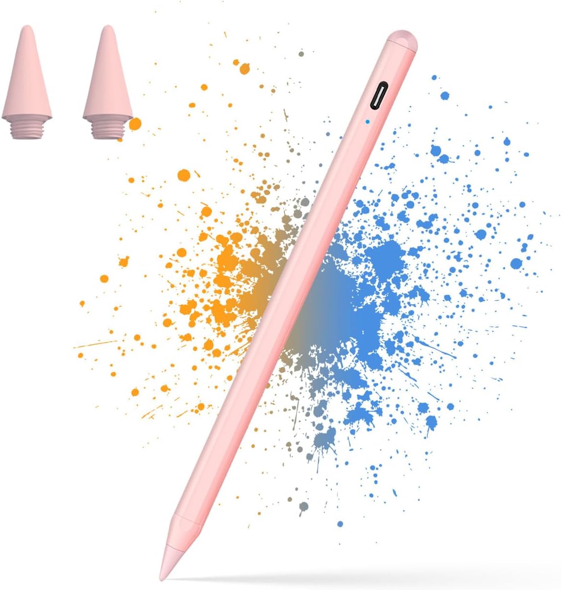 Stylus Pen for Apple iPad Compatible for 2018-2026 iPad 6/7/8/9/10/11, Pro 11"/12.9"/M4, Air 3/4/5/M2/M3, Mini 5/6, A16 iPencil USB-C 2X Fast Charge, Tilt Sensitivity, Pixel Precision- Pink