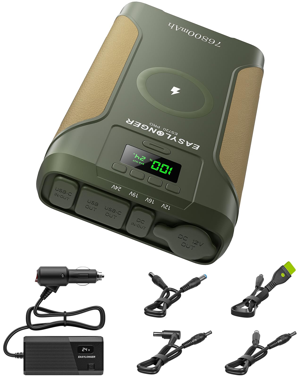 ES720 PRO CPAP Battery (276.48Wh) & 12/24V Car Adapter, Power Supply for ResMed Philips CPAPs Outdoor Camping