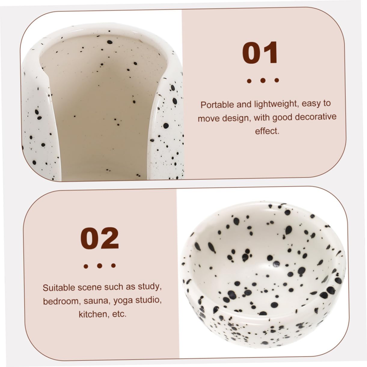 Alipis 2 Piezas Quemador de Aroma de Cerámica Difusor de Aceites Esenciales para Dormitorio Estilo Nórdico Unidades Esencial