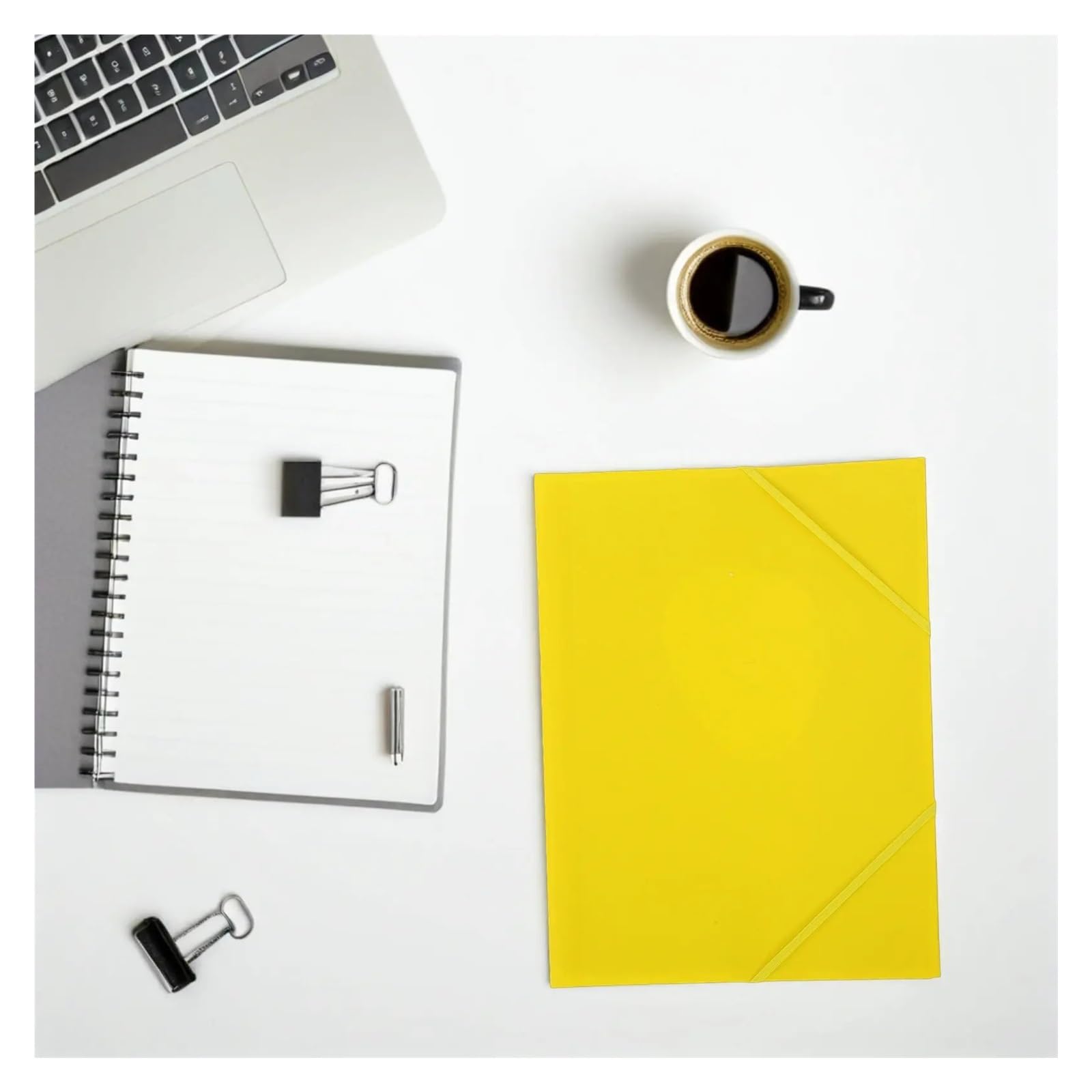 Organizer per documenti con elastico Chiusura con fascia elastica for cartelle documenti A4 da 10 pezzi | Organizzatore di carta for ufficio scolastico, ufficio, portadocumenti, portadocumenti, giallo