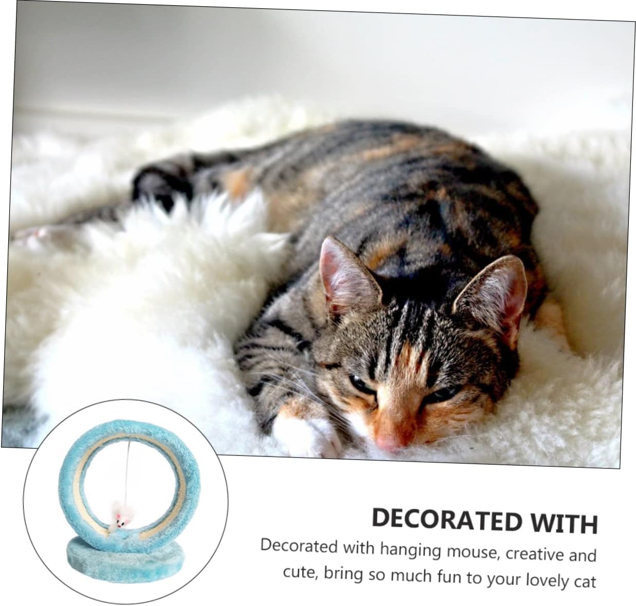 1set Kitten Climbing Frame with Hanging Mouse Cat Scratch Board for Indoor Cats Material Protects Furniture