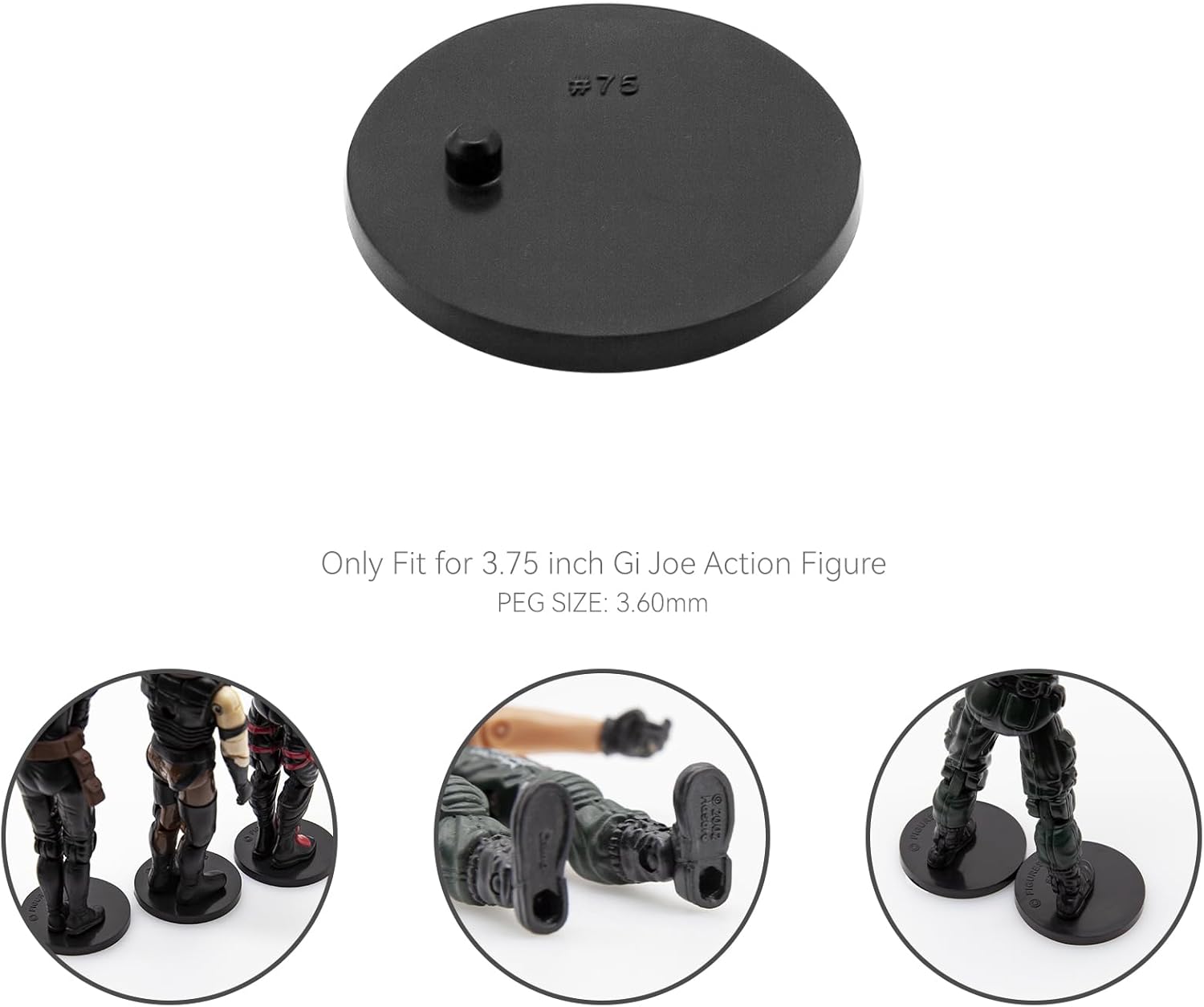 112PCS Action Figure Replacement Accessories, Figure Repair Part Set with Black Round Figure Display Stand Base+T-Hooks+O-Rings+Screws+Spanners, Fit for 3.75 Inch VINTAGE Gi Jeo Figures