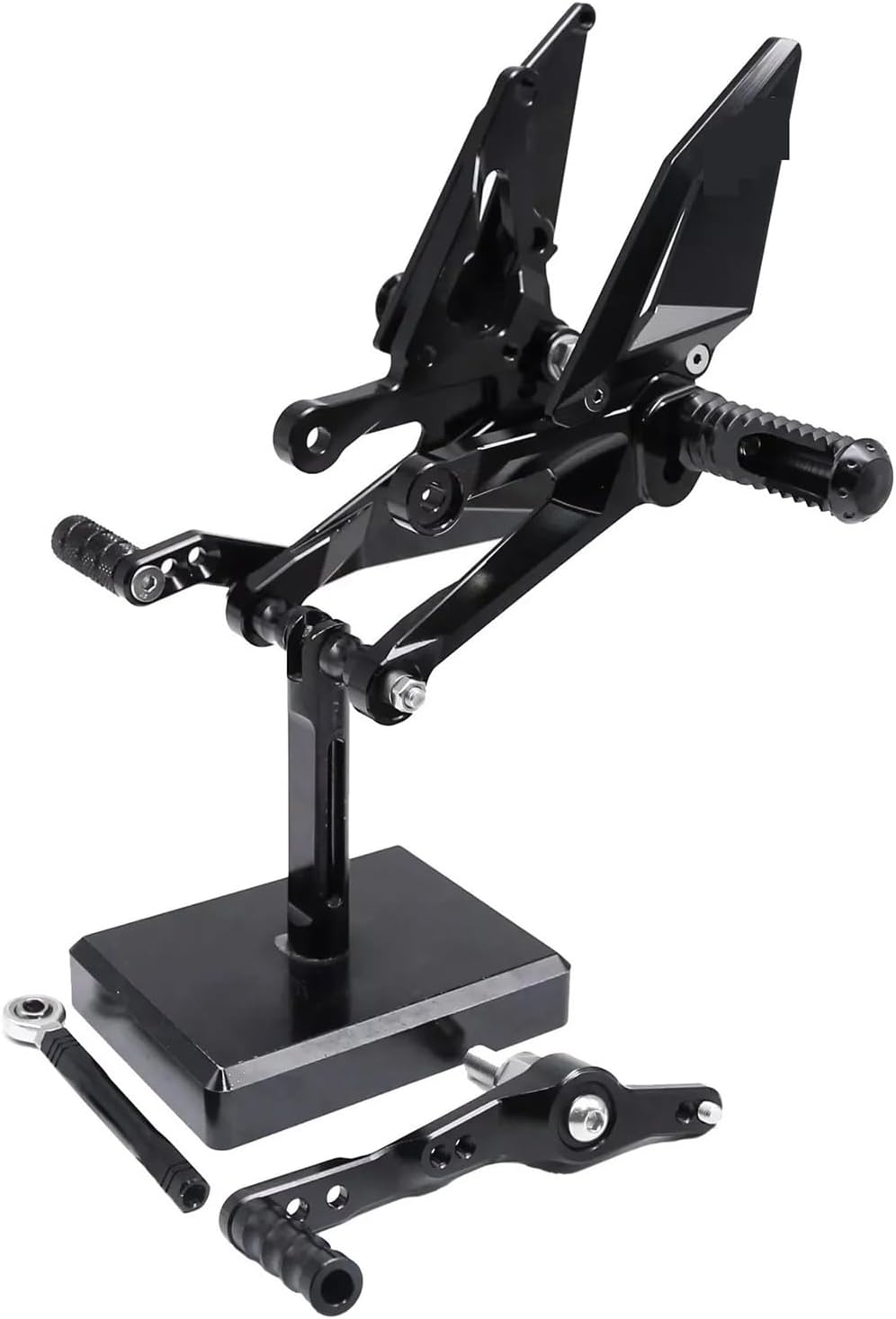 Motorcycle Gear Shifter for YZF-R7 2021-2024 Black Motorcycle Adjustable Rearset Footrests Foot Peg Shifter Lever Pedal Rear Set
