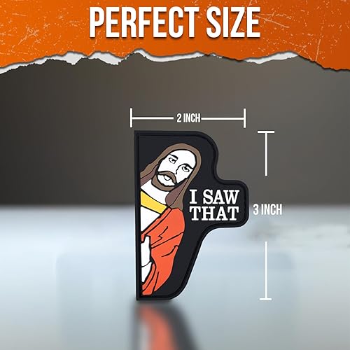 Miniatura 4 de Parche de PVC con texto en inglés "I Saw That", parche táctico con cierre de velcro, divertido parche de humor de goma 3D para mochilas, bolsos,