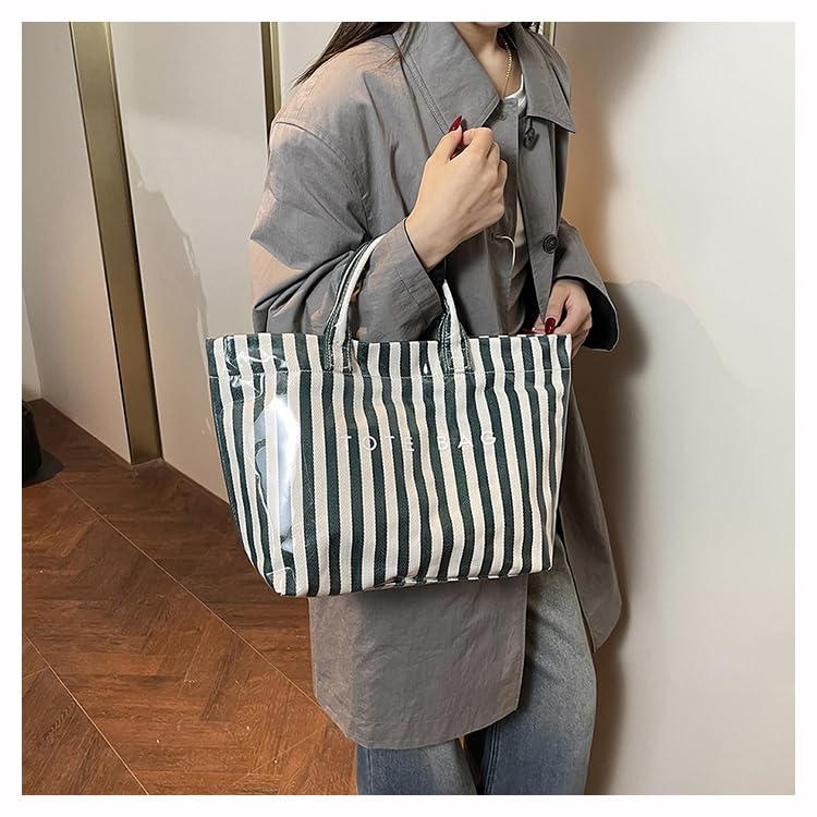 Image of Lushandy PVC Tote Bag for Women Jelly Beach Bag Top Handle Hobo Handbag | Water-Resistant, Wipe Clean, Lightweight