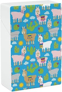 Llama and Cactus Pattern Cigarette Case Waterproof Cigarette Holder Box Portable Flip Open Cigarette Pack