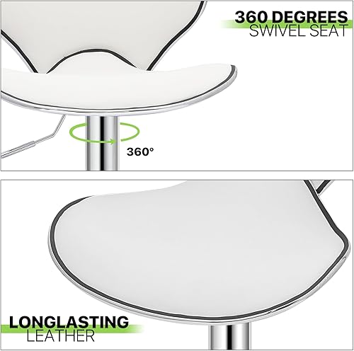 Miniatura 48 de Magshion Juego de 4 taburetes de bar giratorios ajustables de piel sintética para mostrador de comedor Negro -,Marrón,Canela/Escapada