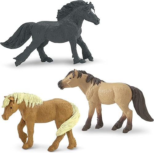 Miniatura 3 de Safari Ltd. Ponies TOOB - 8 figuritas: Dartmoor, Highland, Fell, Welsh, Quarter, Shetland, Chinoteague, Exmoor Pony - Figuras de juguete educativo