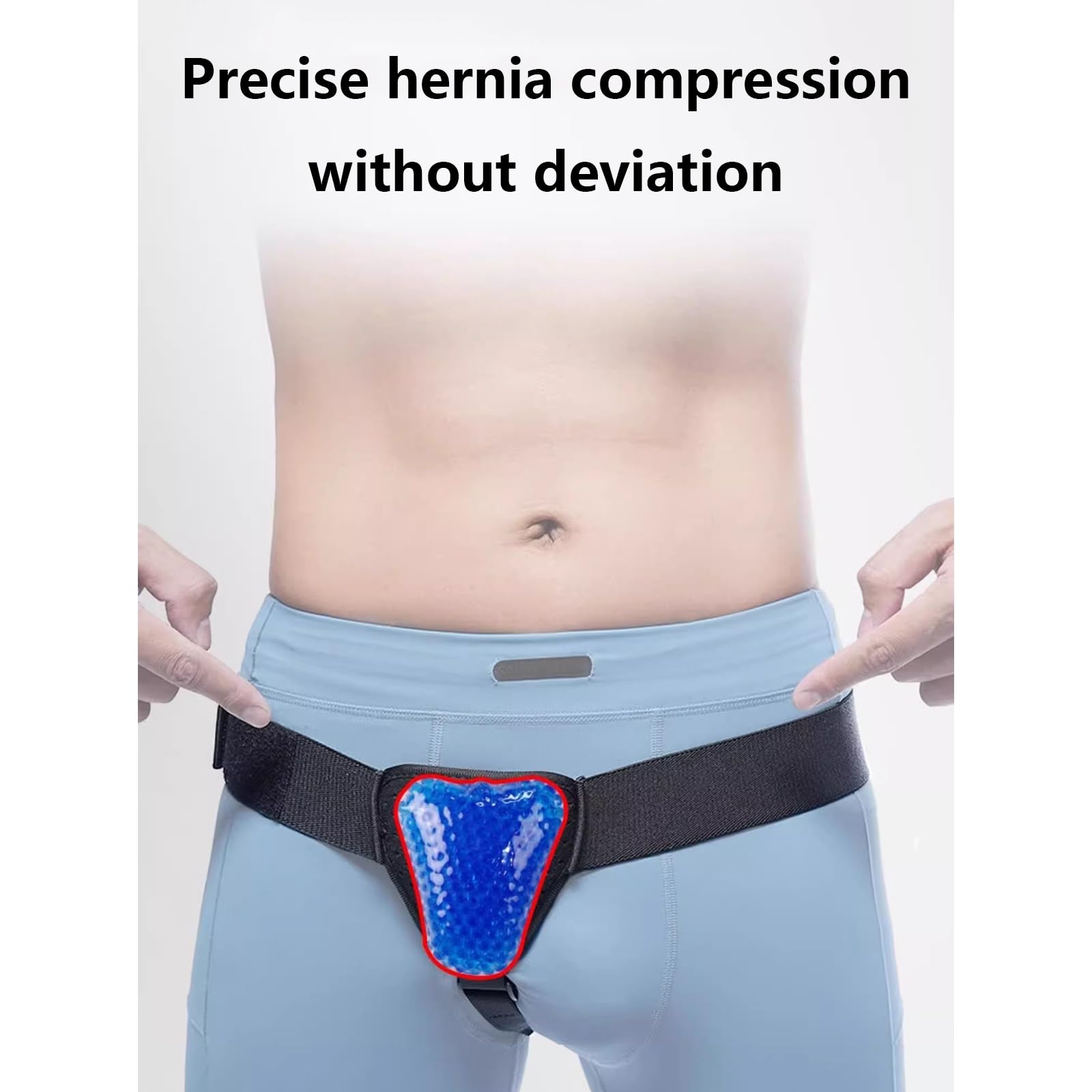 Fascia Ernia Inguinale Uomo, Fascia Ernia Ombelicale Uomo, Cinto Erniario, Cuscinetto di Compressione Rimovibile, Tutore per Ernia Regolabile per la Riparazione ernia, Comodo E Regolabile