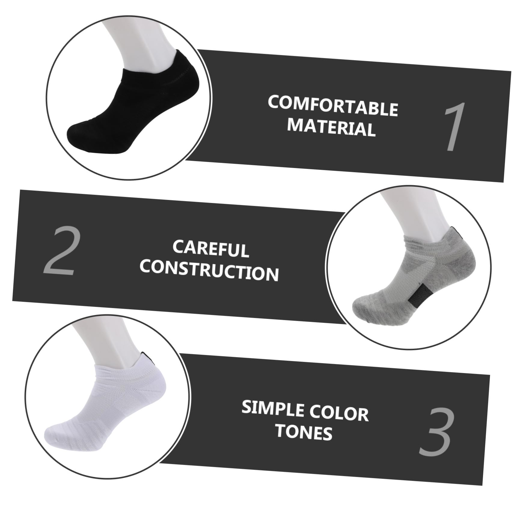 Calze Sportive Uomo Poliestere 6 Paia Corte Traspiranti | Ammortizzazione e Prevenzione delle Vesciche, per Attività Quotidiane e Casual Wear, Atmosfera Estiva