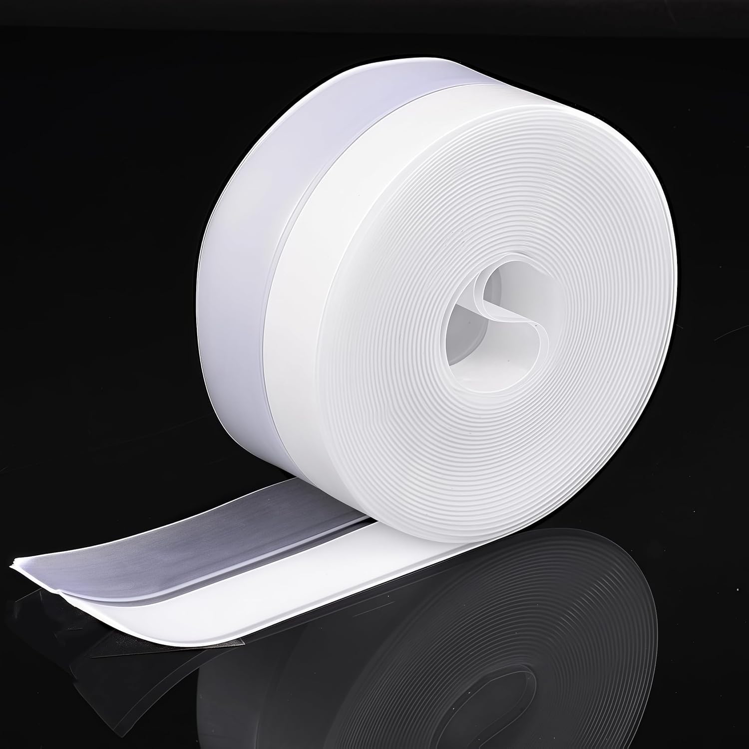 Silicone Seal Door Strip Bottom - 10M/32.8ft (W: 45MM) Silicone Sealing Sticker Self Adhesive Weather Stripping for Gaps of House, Glass Shower, Window and Door, Weatherproof Soundproof Insect Proof