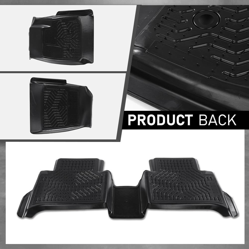 G-PLUS TPE Floor Mats Floor Liners Fit for Chevy Colorado Crew Cab 2015-2022,Fit GMC Canyon Crew Cab 2015-2022 Black Cargo Liner All-Weather Full Cover Protection 1st & 2nd Row,alfombras para carro - Image 3