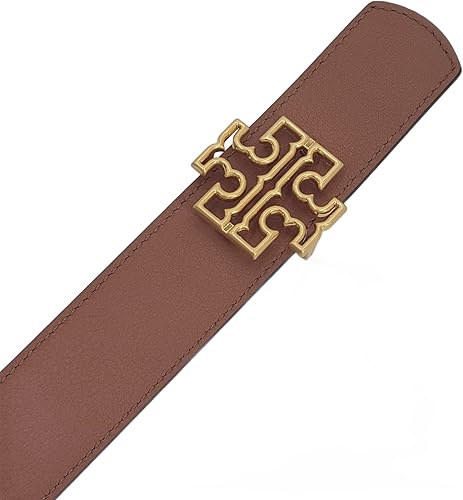 Miniatura 4 de Tory Burch 141742 Britten Logo NegroBronceado Clásico con herrajes dorados, cinturón reversible de 1.5 pulgadas de ancho para mujer