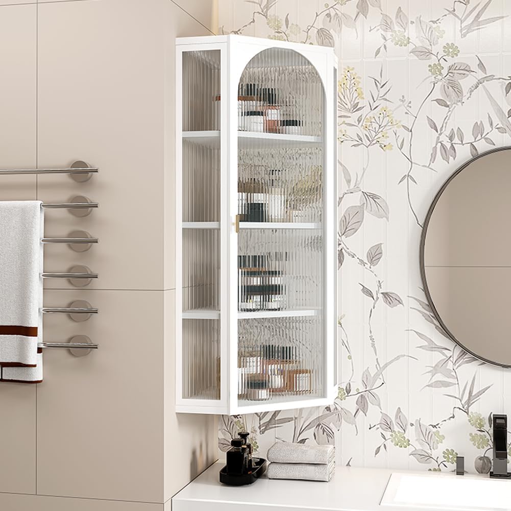 Storage Corner Vanity Cabinet Bathroom-Furniture-Sets, One Size, White