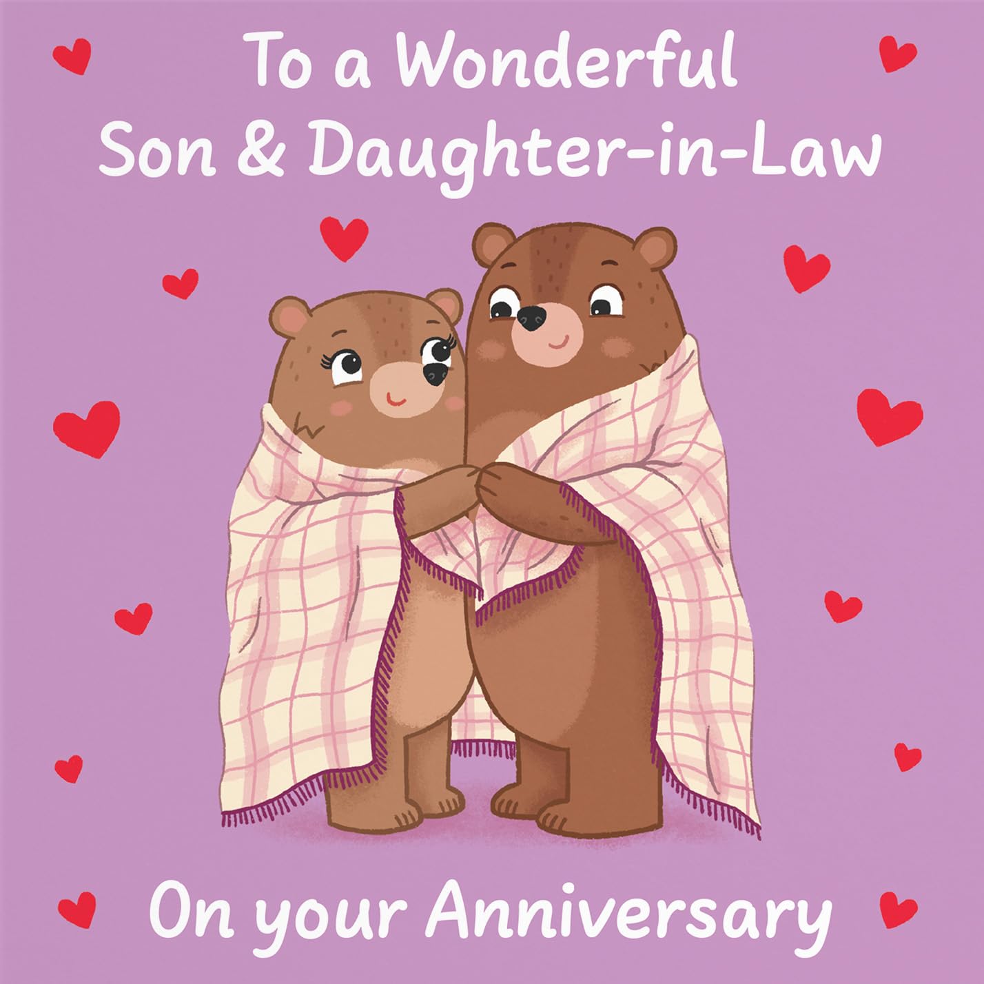 Hunts England, Cute Snuggly Bears Son And Daughter In Law Anniversary Card - Image 2