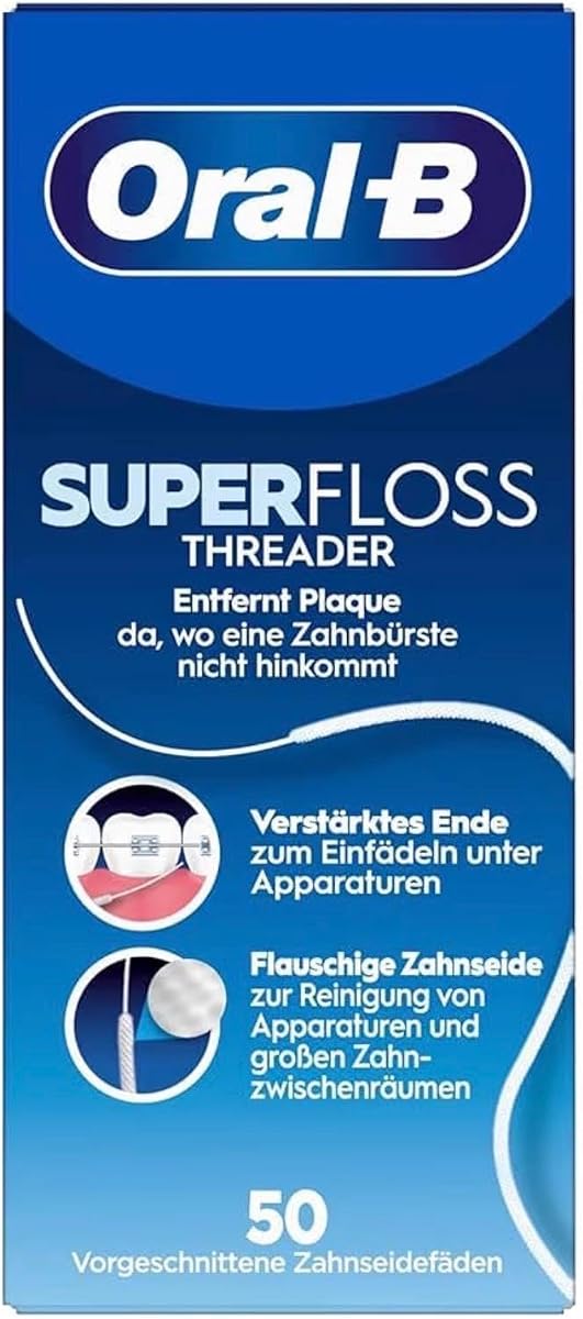 Oral-B Super Floss Hilo dental precortado, 50 unidades (paquete de 18)