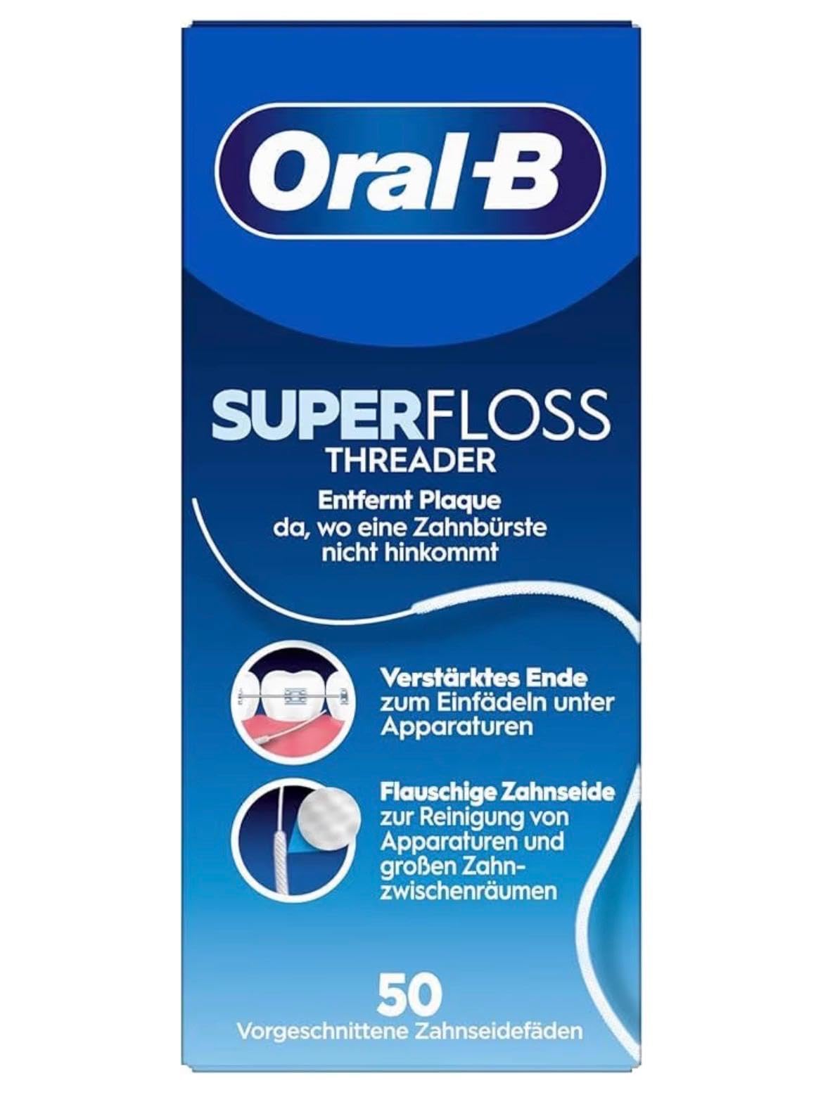 Oral B Oral-B Super Floss Mint Hilo dental precortado 50 Ea (paquete de 18)
