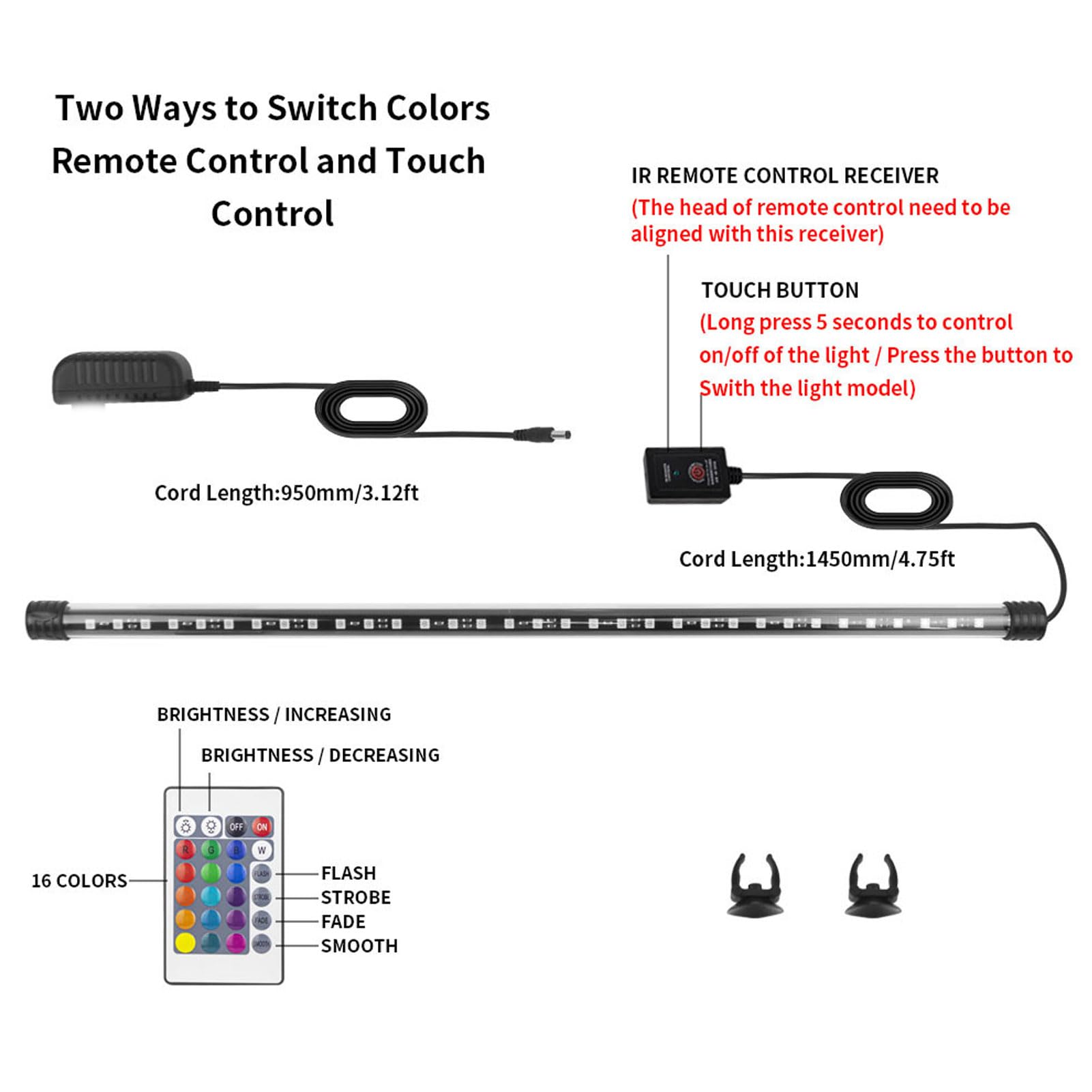 Luce LED Per Acquario, Subacqueo In Modalità 24/7, Luce