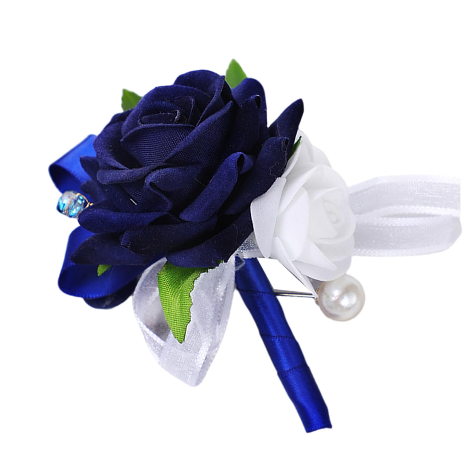 Jazuaiao Padded Floral Wedding Wristlet and Boutonniere Set with Mixed Color Design for Formal Occasion Ceremonies Silk Floral Wrist Corsage for Groomsmen