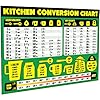 Kitchen conversion chart magnet extra large easy to read 11 x 85 measurement cheat sheet for cooking baking reading recipes convert volume weight celsius fahrenheit imperial metric units  urban country home decor
